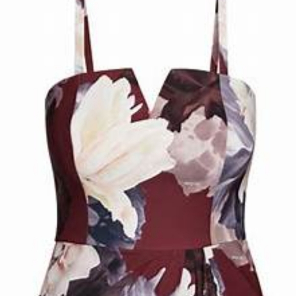 City Chic Floral Maxi Dress - Burgundy and Blue - Picture 5 of 6